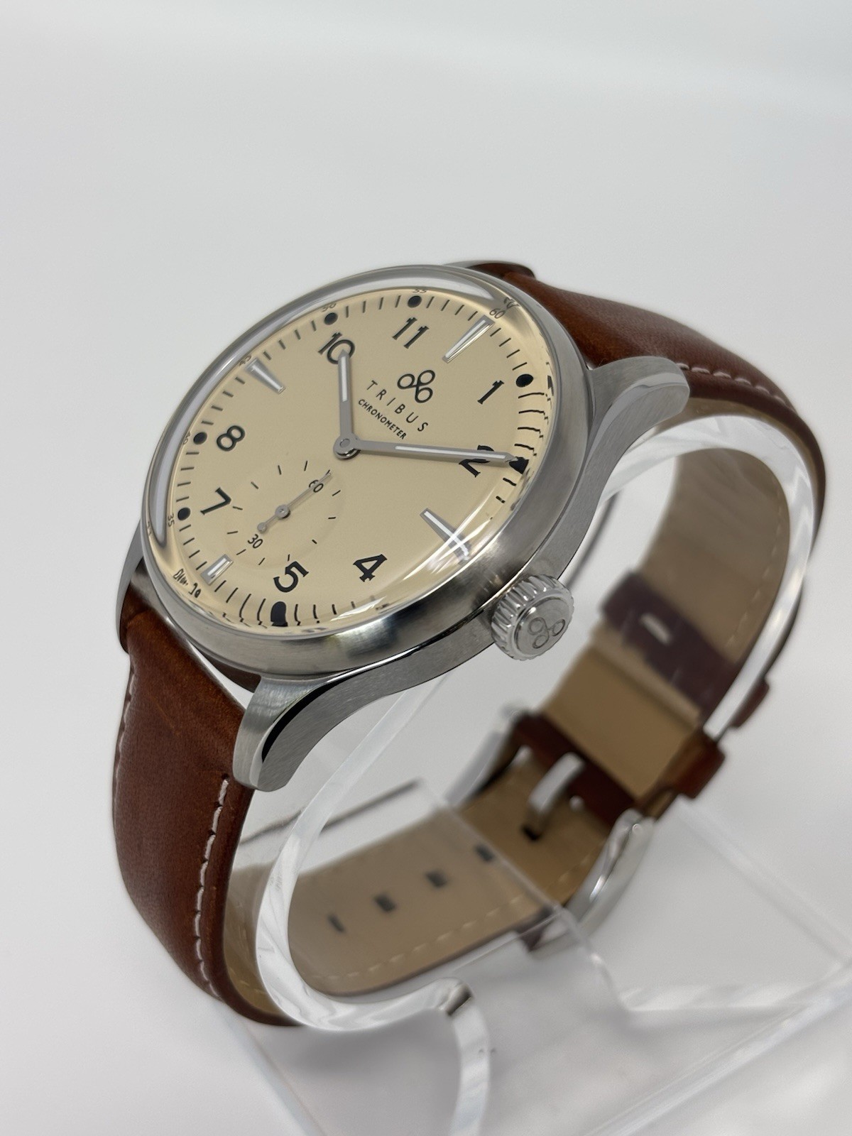 Tribus TRI-01 Small Second COSC Men’s Automatic Watch – Cream