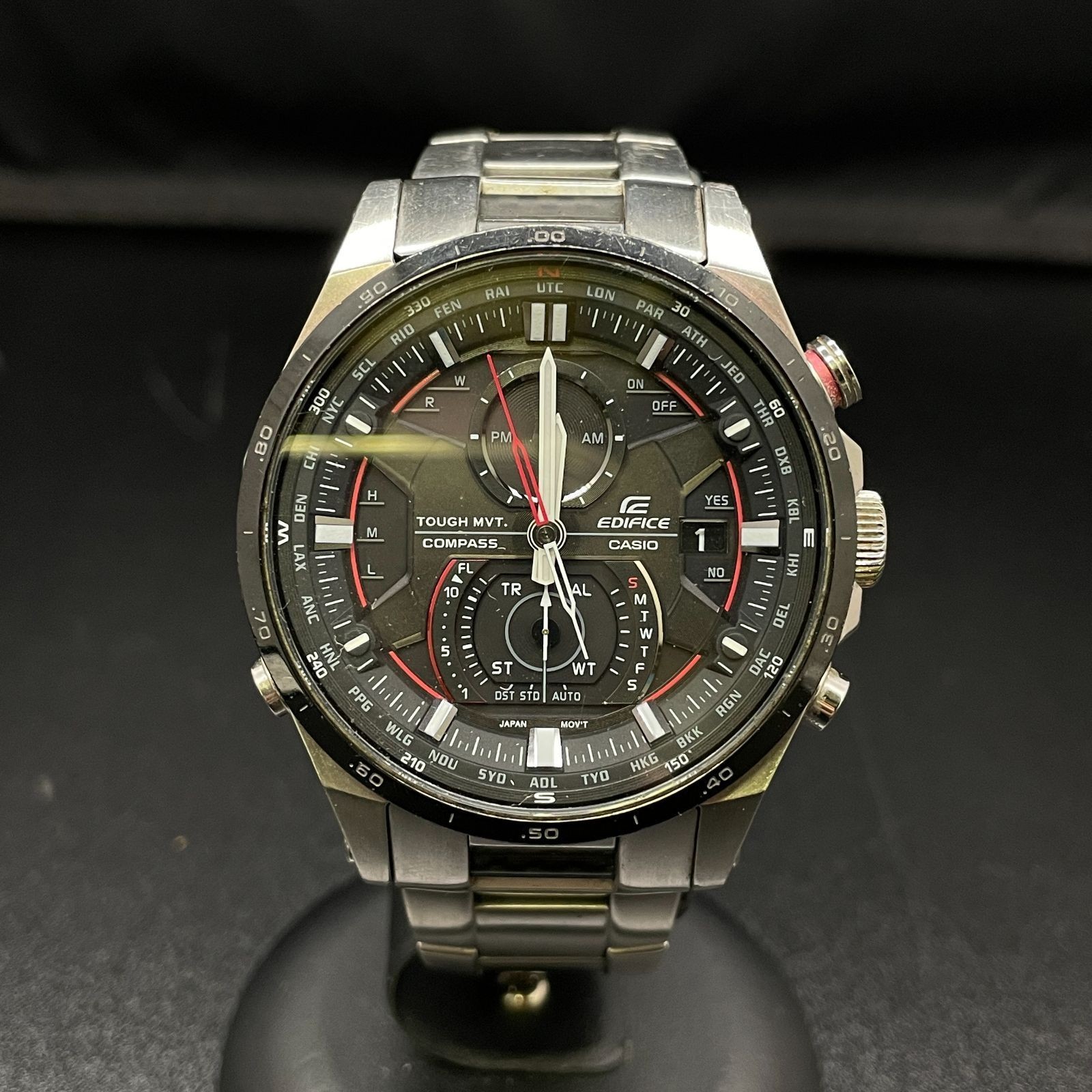 CASIO EDIFICE EQW-A1200 Silver Bracelet Watch Used