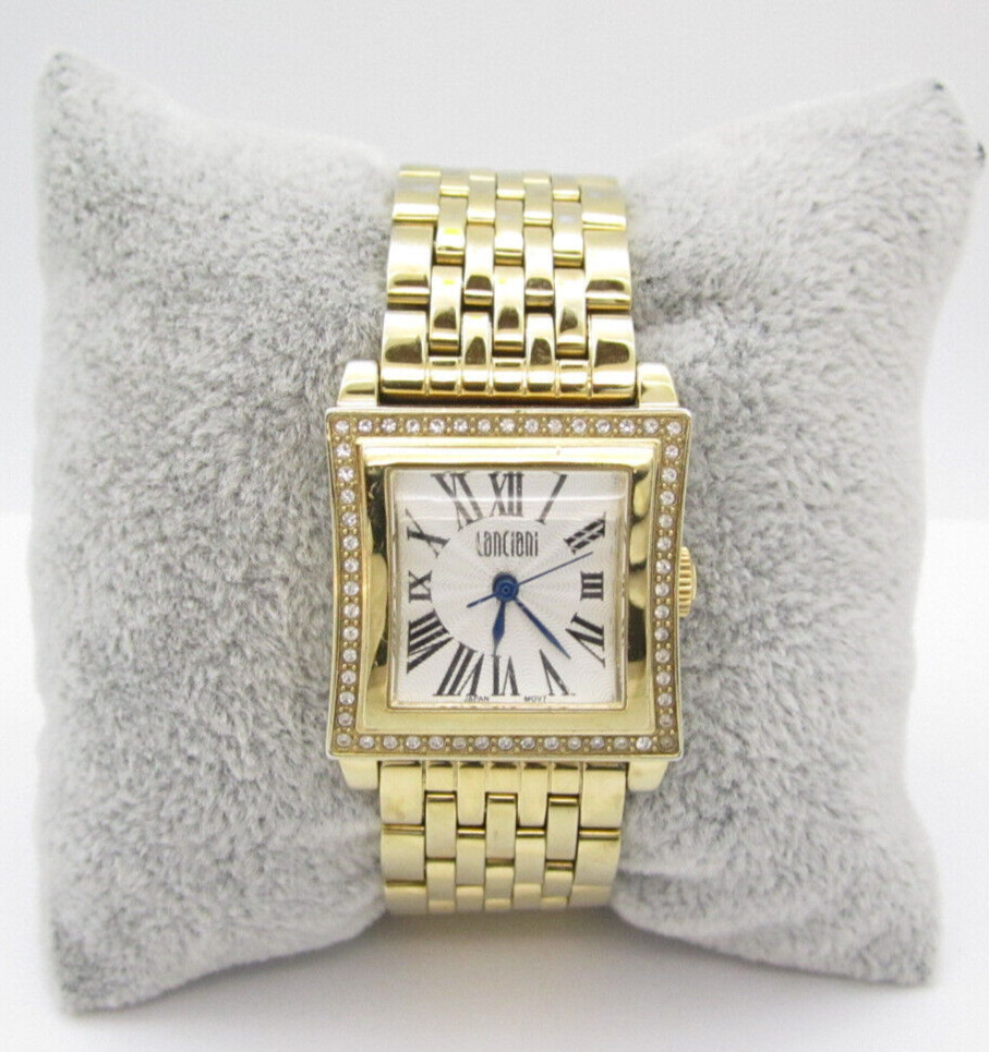 Women Lanciani Quartz WR Analog 24mm Dial Tank Roman Watch (G945) “New Battery”