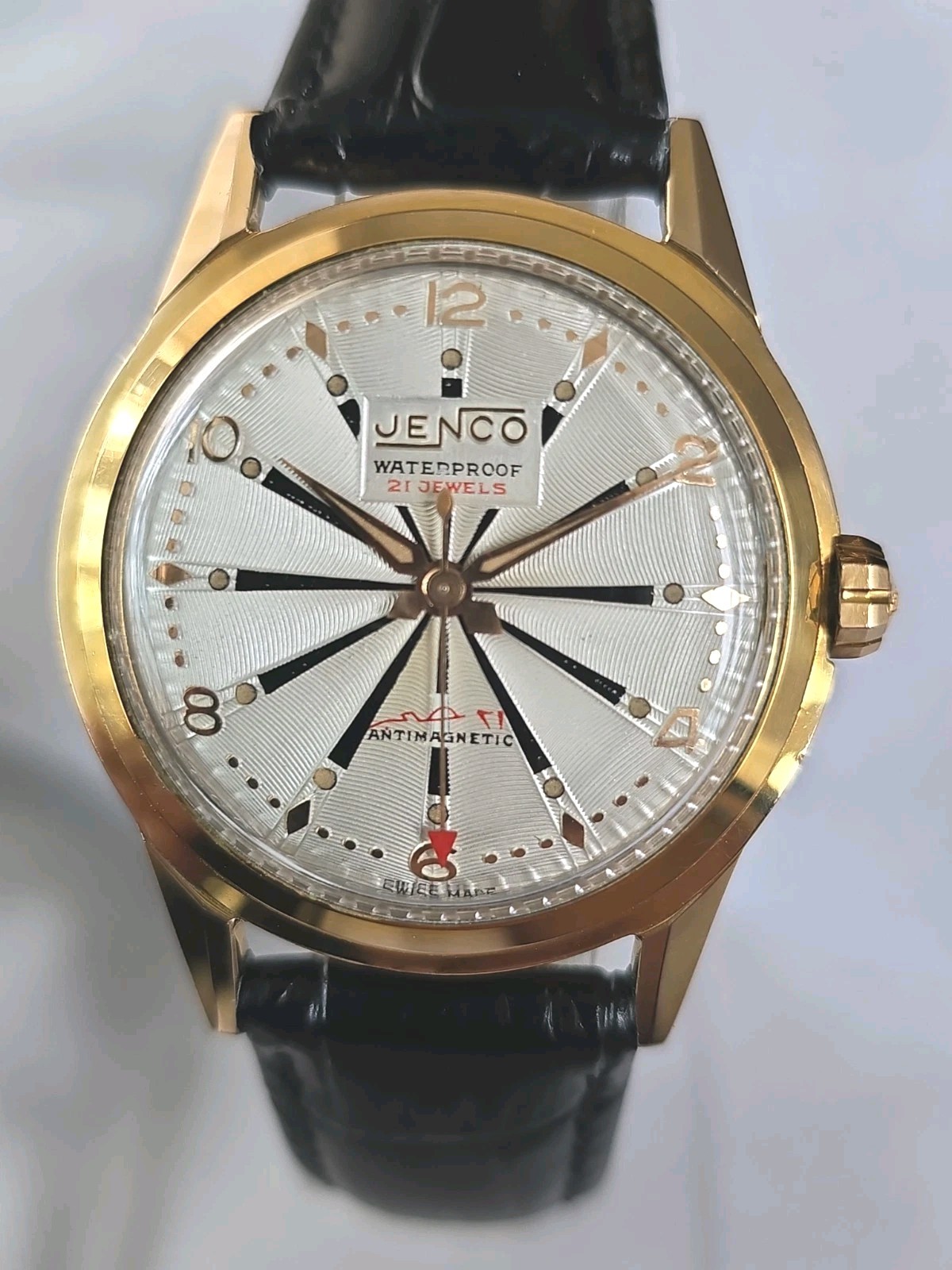 Stunning Vintage Gold Plated JENNY JENCO 21 Jewels Swiss Mechanical Wristwatch
