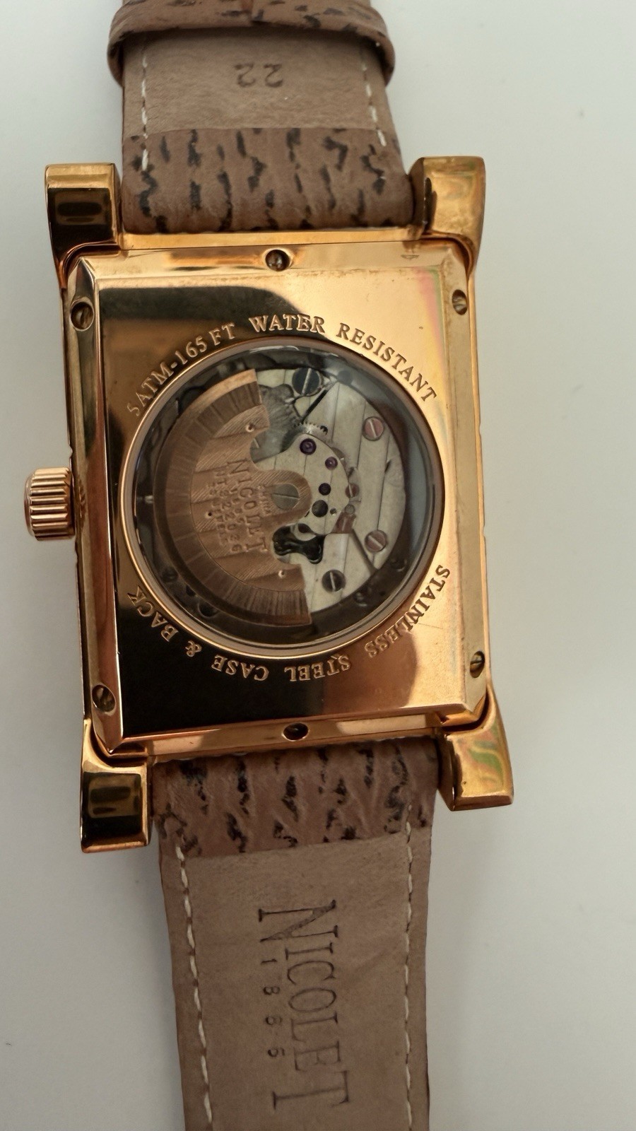 Nicolet 1886 Men’s Automatic Watch Date, Day-Night Subdial 23 Jewels Vintage