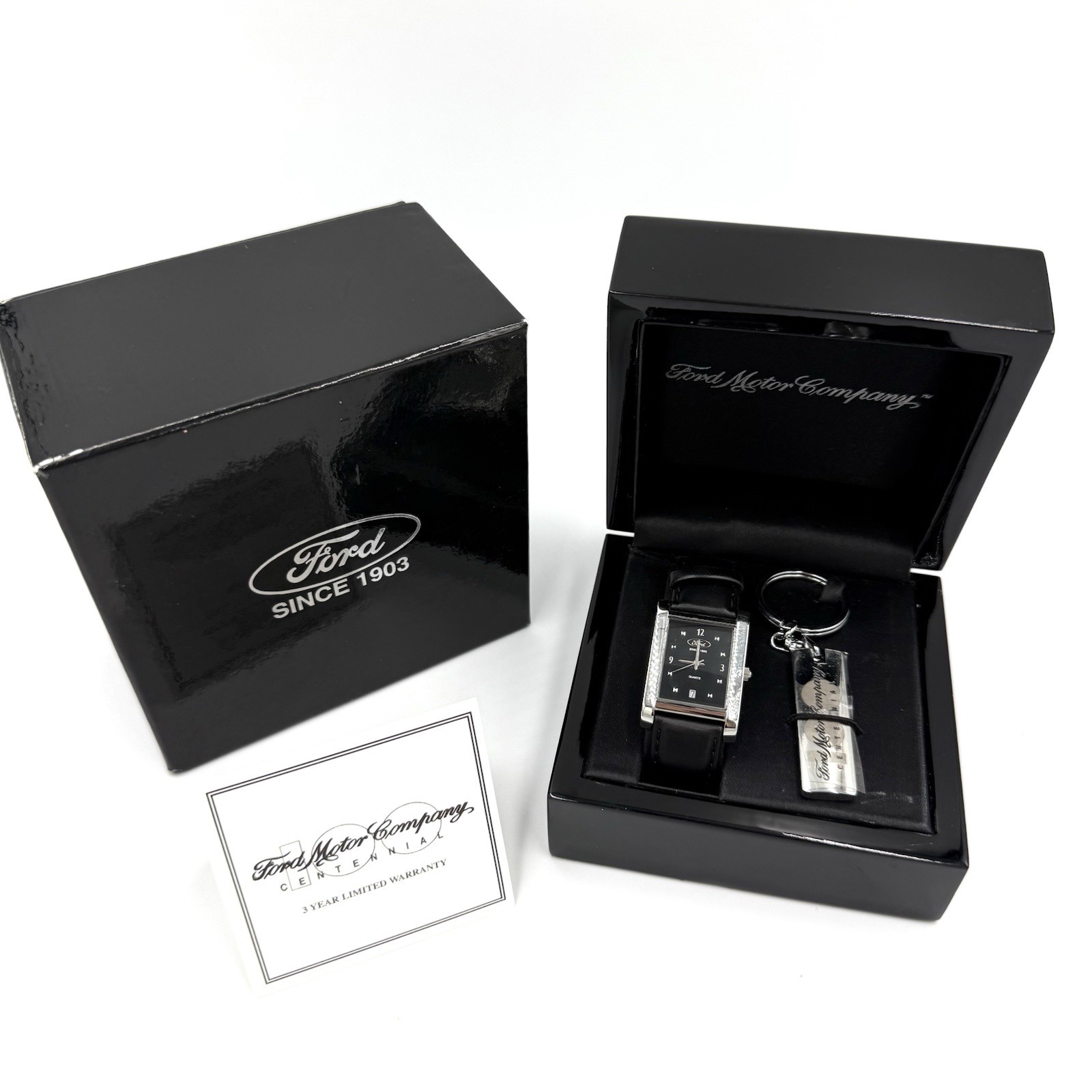 Ford Motor Company 100 Year Anniversary Rare Wristwatch Black Quartz NEW – READ