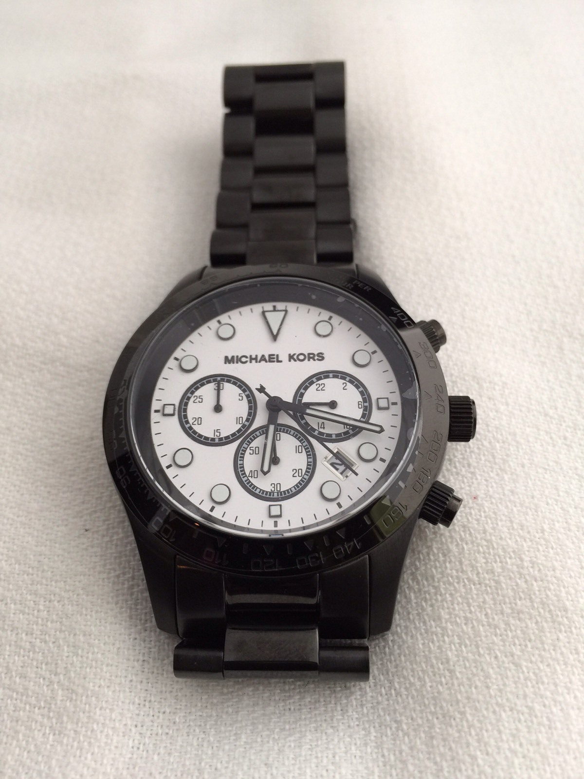 🎗NWT Michael Kors Chronograph Black Gunmetal Mens Watch MK6083🎗