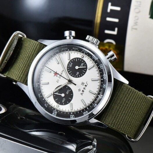 Seagull 1963 Quartz Sapphire Chronograph Watch 42mm Waterproof Luminescent Orig