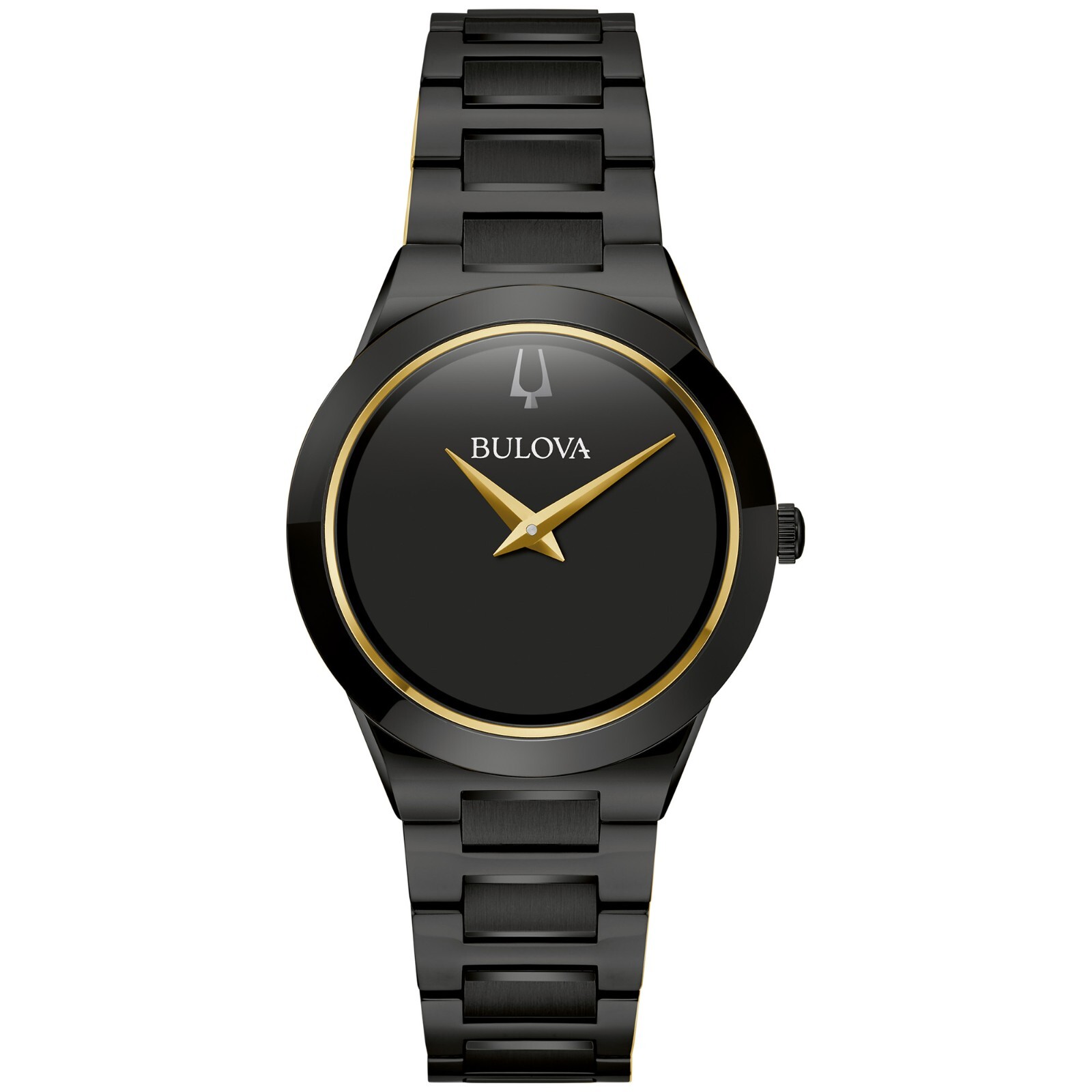 Bulova Womens Millennia Quartz Black Stainless Steel Bracelet Watch 32 MM 98L314
