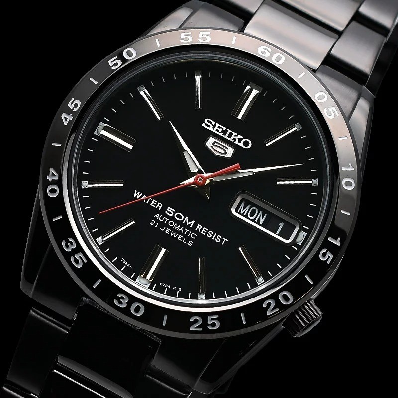 SEIKO 5 Automatic SNKE03K1 Jet Black Men’s Watch In Box Casual/Business