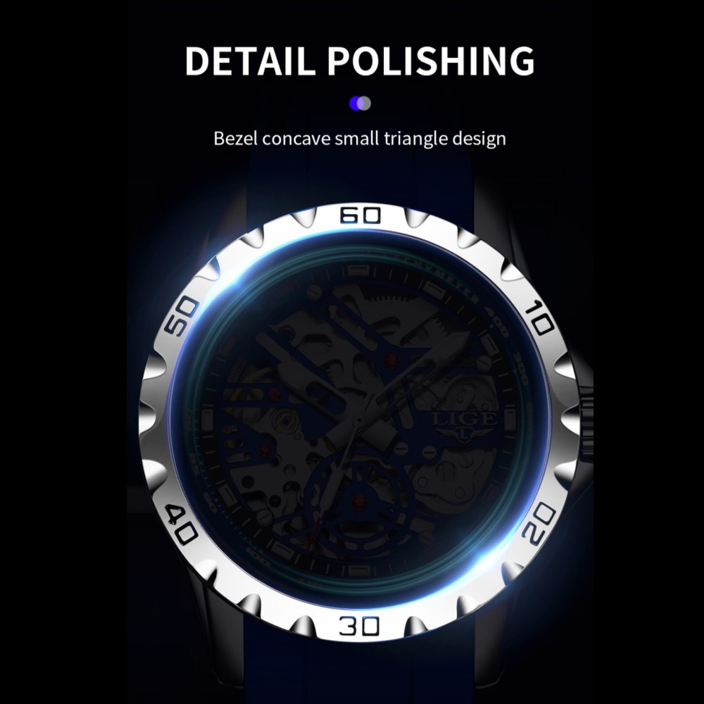 LIGE Men Quartz Watch Automatic Mechanical Steel Casual Business Male Wristwatch