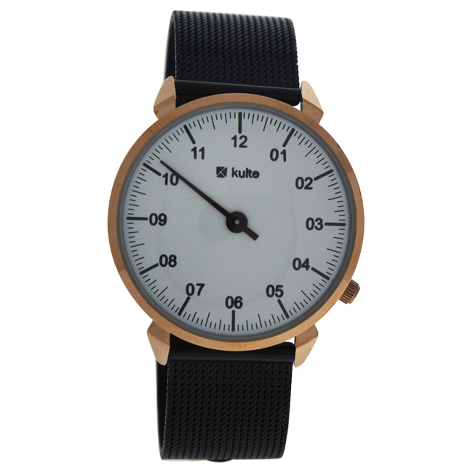 KU15-0017 3 Planets – Rose Gold/Black Stainless Steel Mesh Bracelet Watch 1 Pc