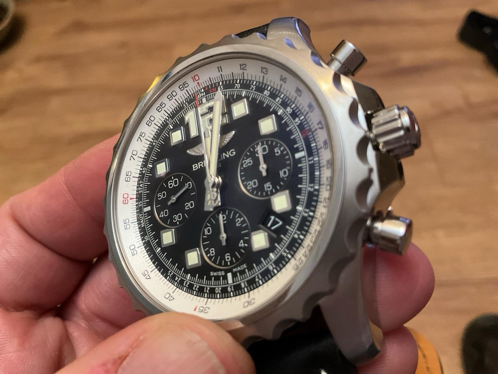 Breitling Professional Men’s Black Arabic Numerals/Square Indexes Dial Watch…
