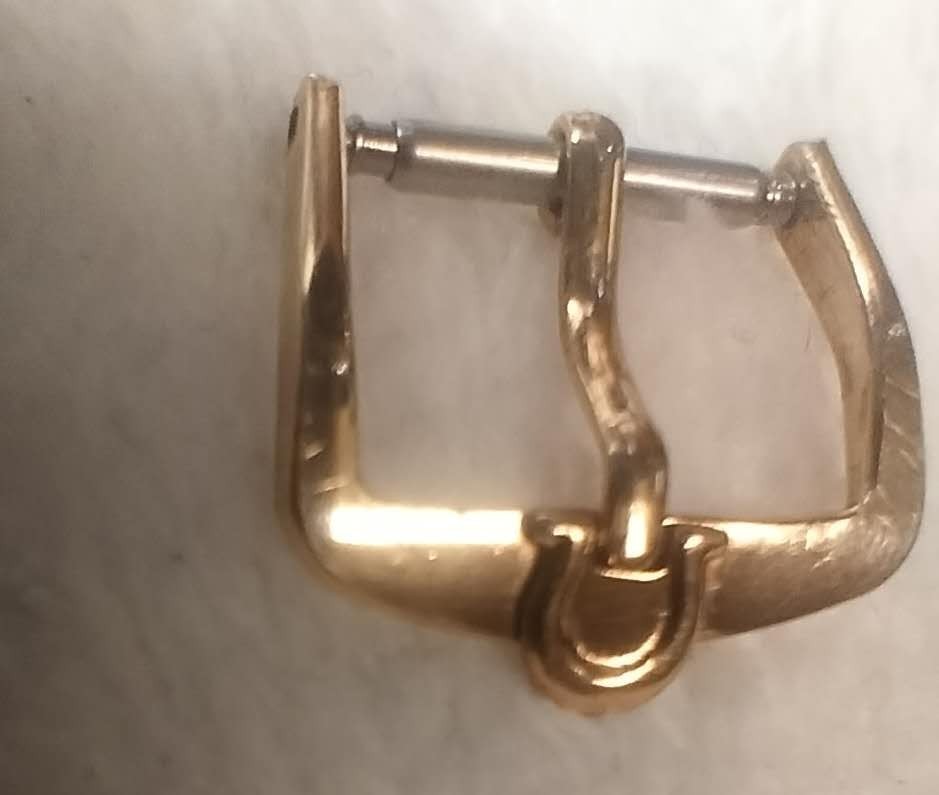 Vintage Style Omega Watch Buckle 12mm Gold Tone Tang For Parts or Repair