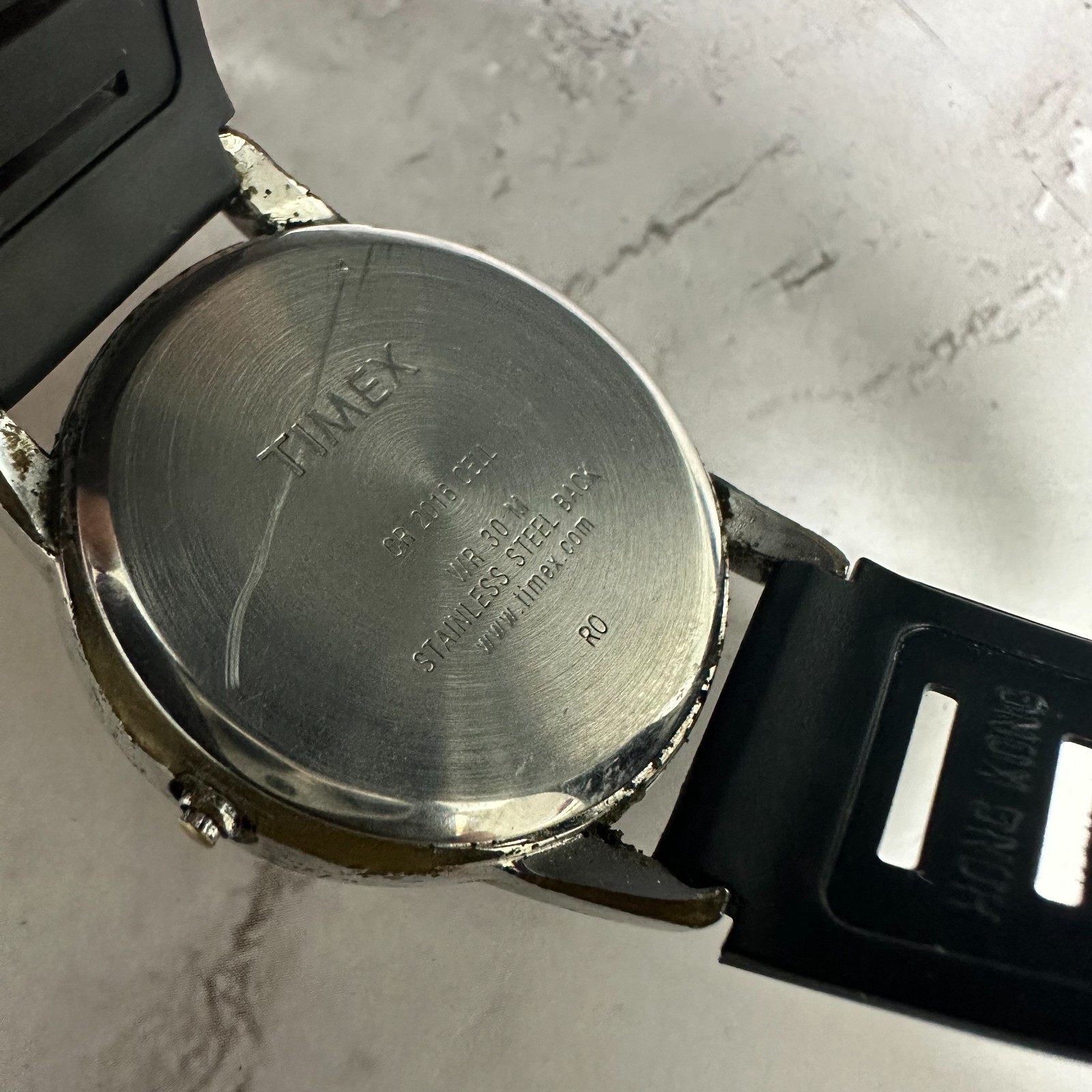 Timex Easy Reader Watch Men Silver Tone MISSING CROWN TOP Working 9.5″