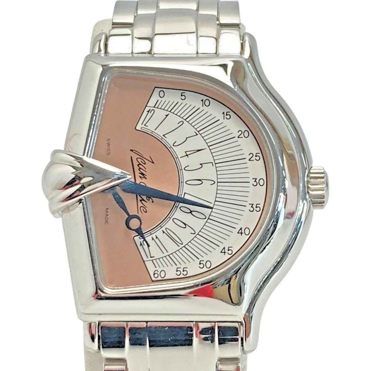 Jean d’Eve Sectora 2000 065451 Pink Quartz Ladies Watch Silver Steel No Box Used