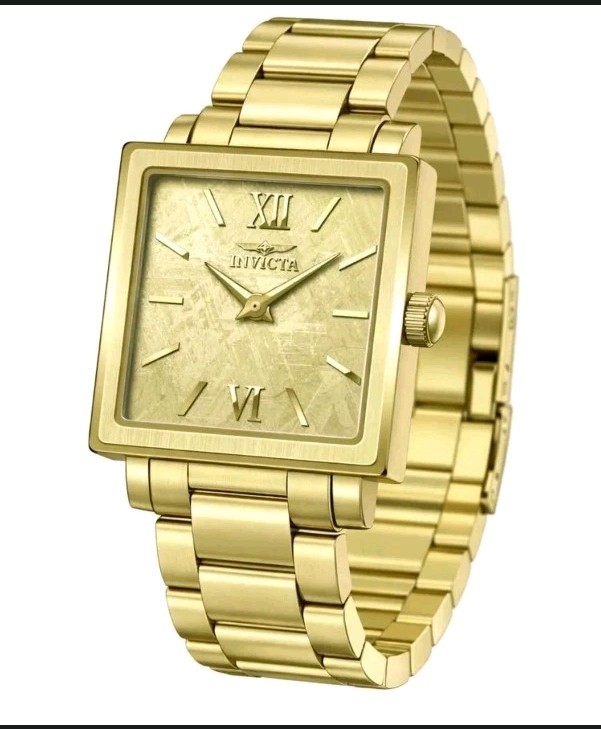 Invicta Women’s Watch Angel Quartz Square Gold Tone Dial Steel Bracelet 50164