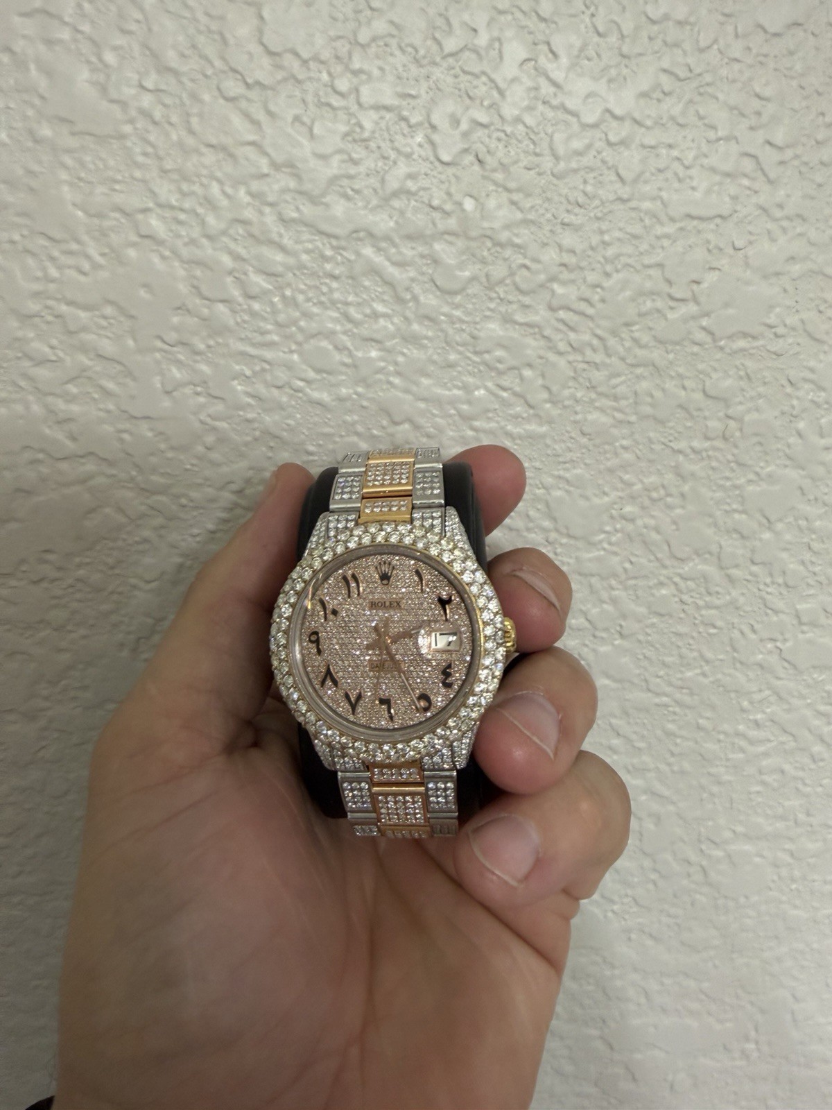 ROLEX 36MM DATEJUST FULL DIAMONDS – CUSTOM ARABIC DIAL 16.0ct