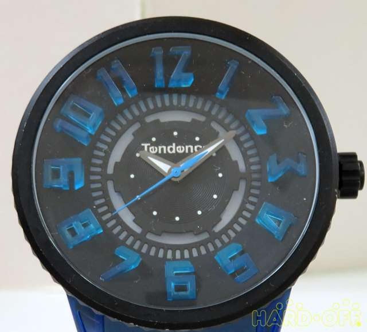 TENDENCE Quartz Watch TY531003 Blue x Black Scratched Back Cover Used