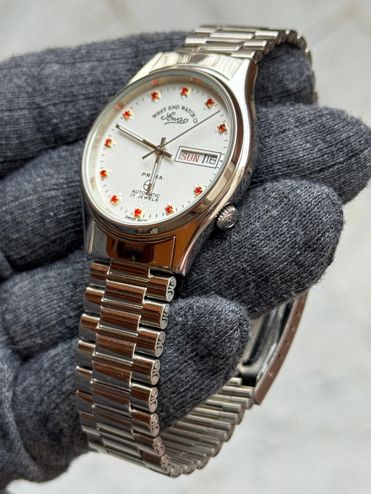 Vintage West End Prima Automatic Day/Date Mens Wrist Watch