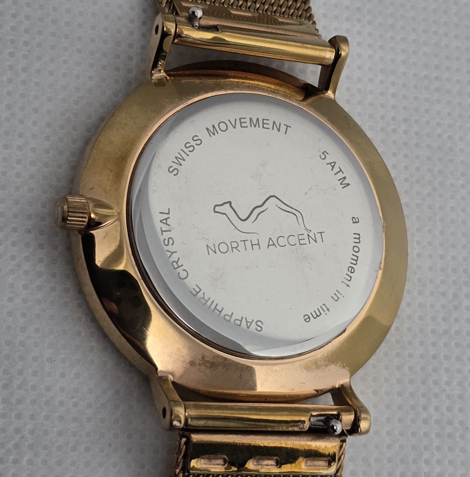 Unisex North Accent Classic Arabic Numerals Rose Gold Mesh Band Watch 13