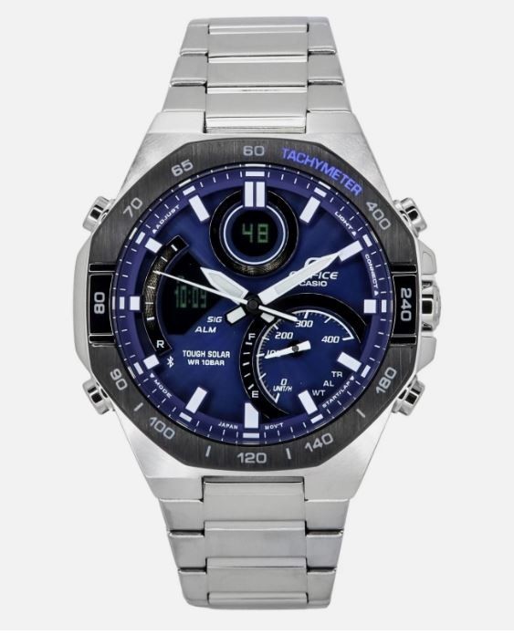 Casio Edifice Blue Dial Sports Tough Solar 100M ECB-950DB-2A Men’s Watch