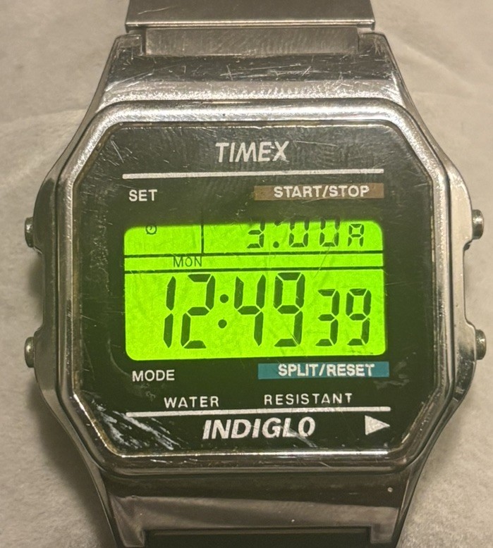 Timex T78587, Men’s Digital Silvertone Expansion Band Watch, Indiglo