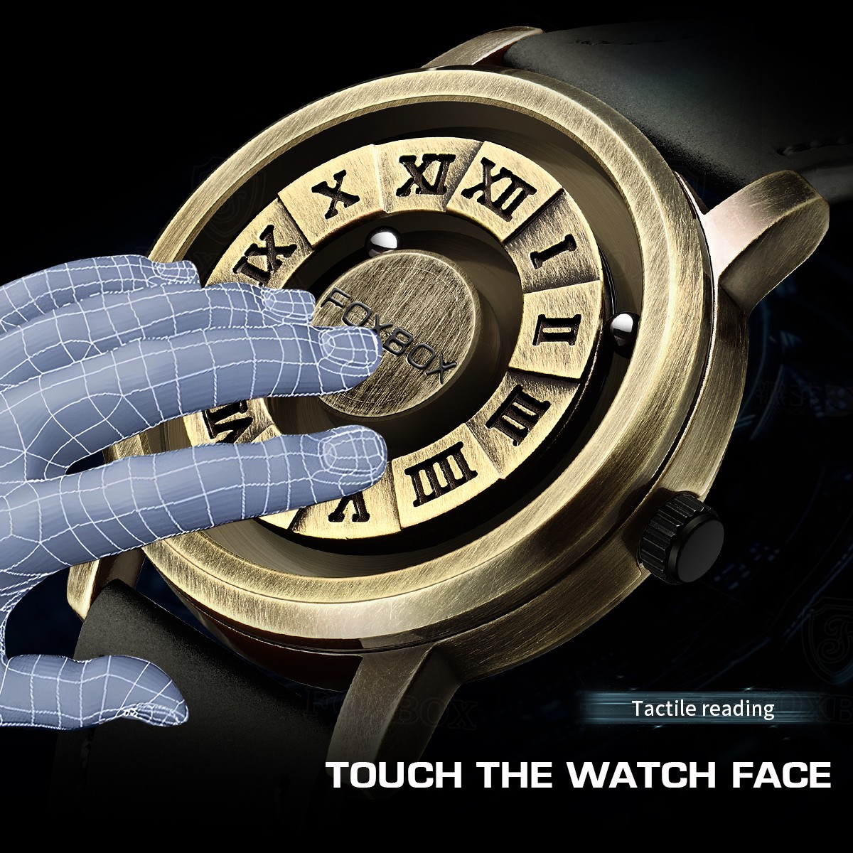 LIGE FOXBOX Men Watches Quartz Scrolling Bead Magne Waterproof Cool Wristwatch