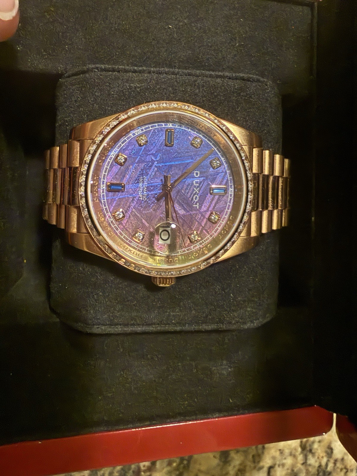 Duxot SERENATA AUTOMATIC LIMITED EDITION Rose Gold Coloured Meteorite DX-2058-BB