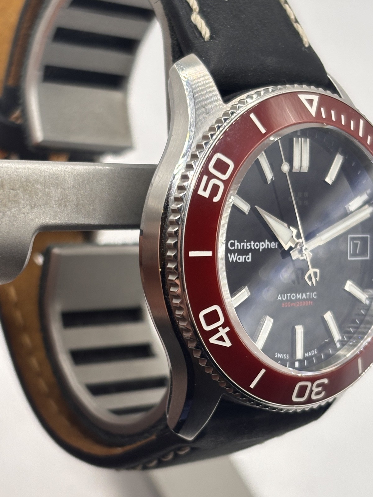 Christopher Ward C60 Trident Pro 600 Mk3 red bezel 38mm (01/2021) WH1396H