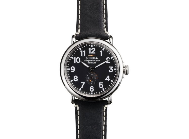 New Shinola The Runwell Black Dial Leather Strap Unisex Watch S0110000020