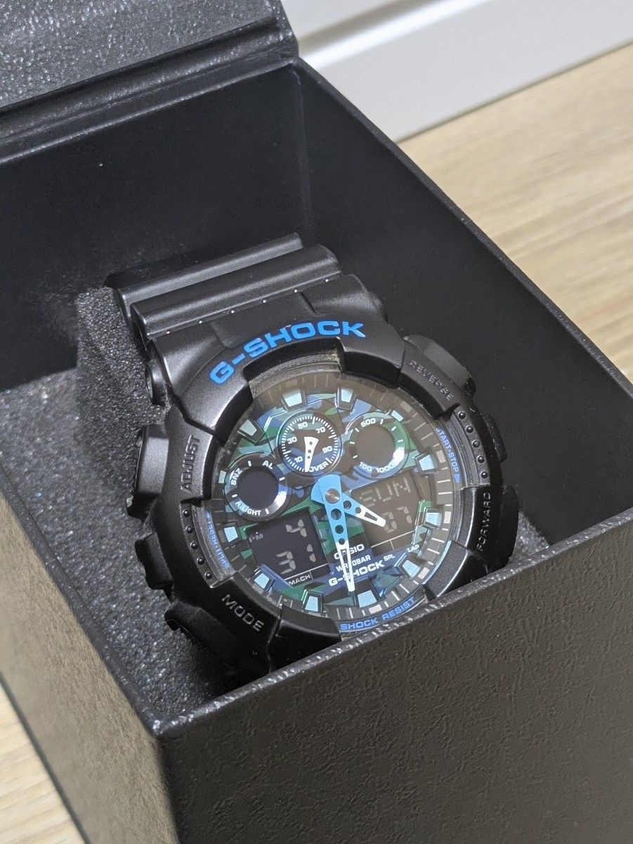 G SHOCK GA 100CB 1AJF Blue Camouflage