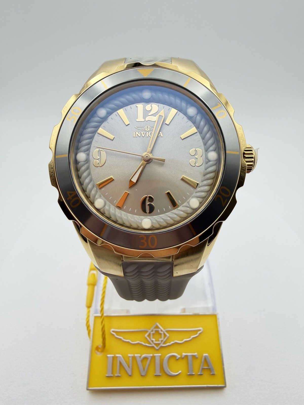 17483- Invicta Angel Halo Women’s Watch Gold Gray Dial. Charcoal. 38mm New