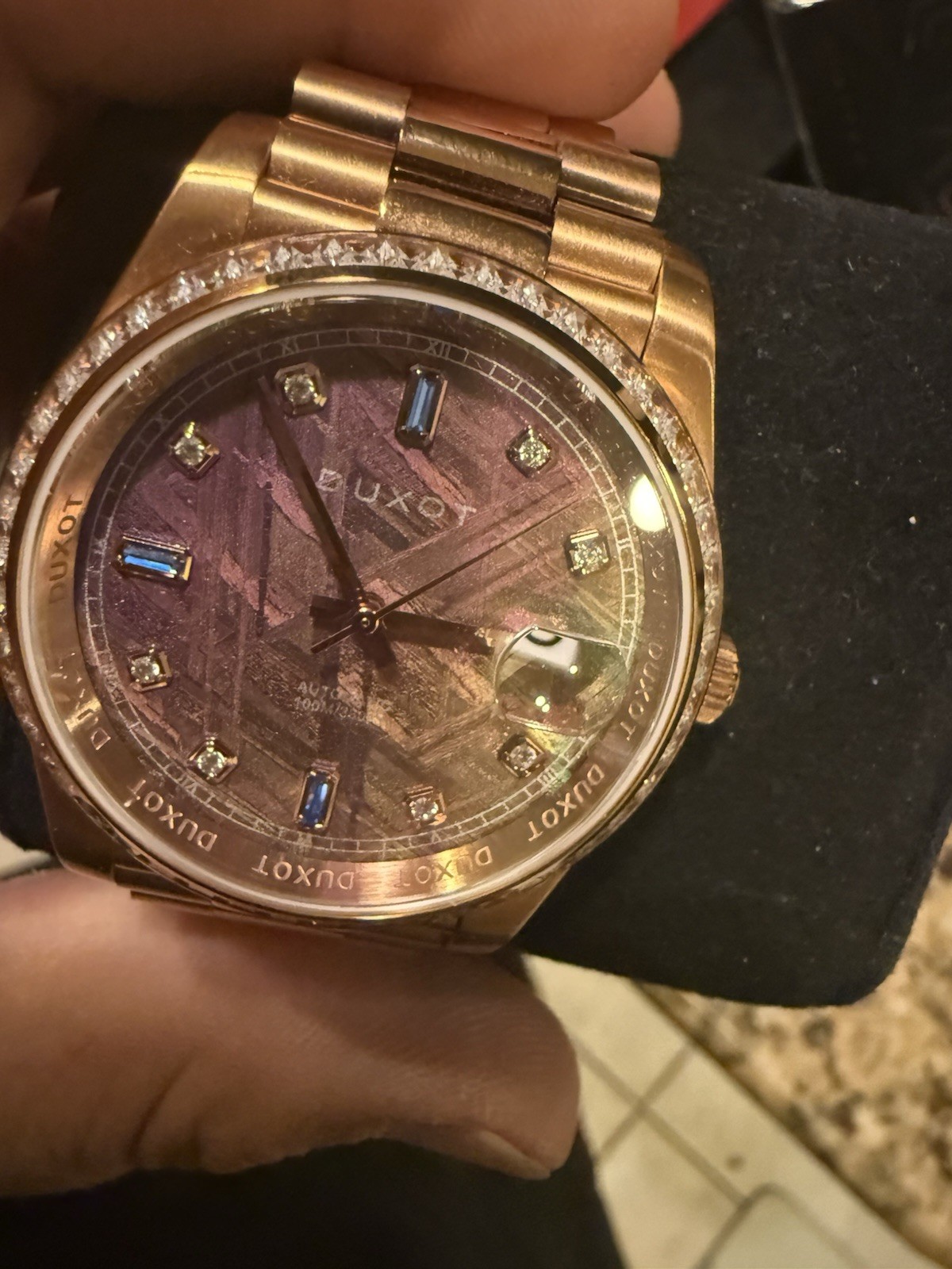Duxot SERENATA AUTOMATIC LIMITED EDITION Rose Gold Coloured Meteorite DX-2058-BB