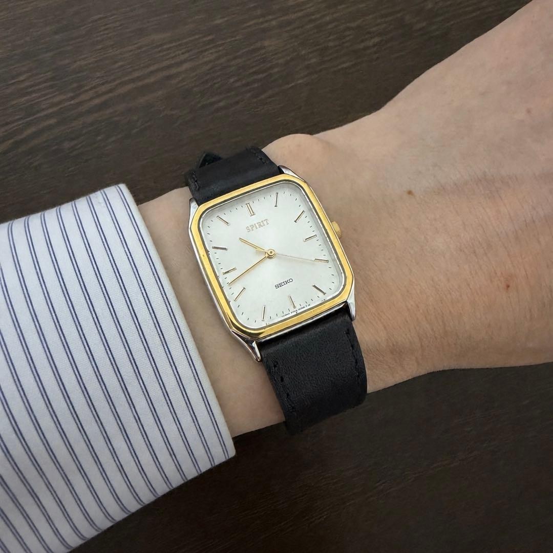 Seiko Spirit 5E31-5B50 Quartz Watch 1992 Leather Strap