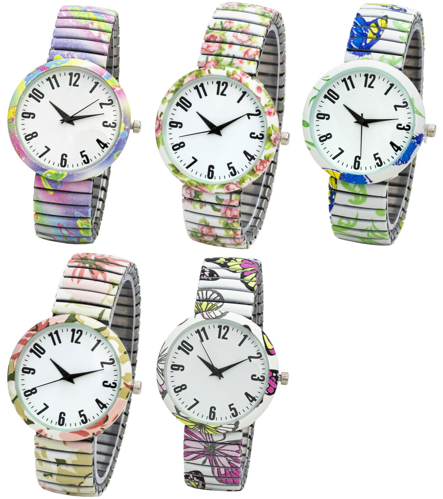 Blekon Collections Womens 38mm Case Artistic Designed Stretch Band Watch