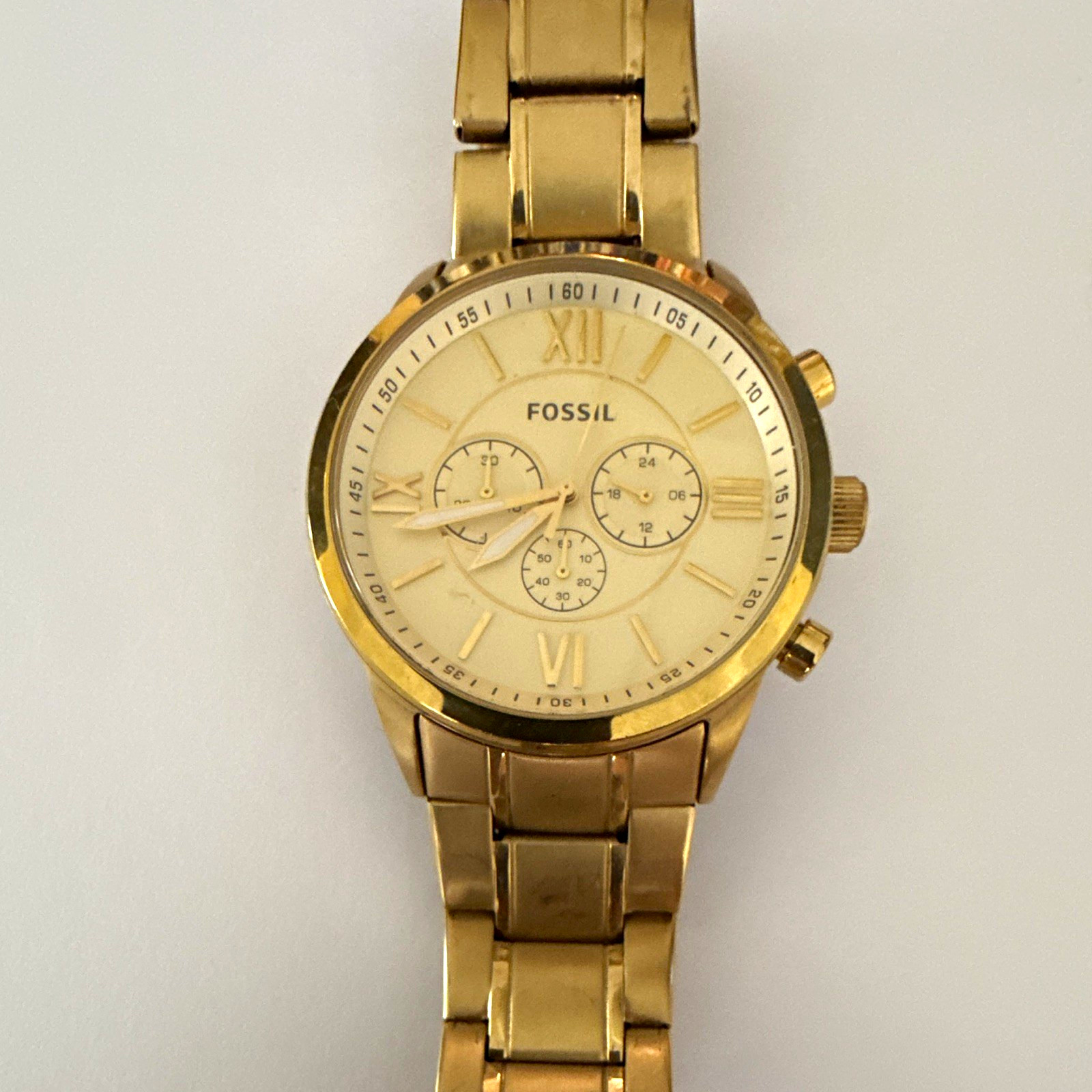 Fossil Flynn Chronograph Gold-Tone Stainless Steel Watch BQ1128