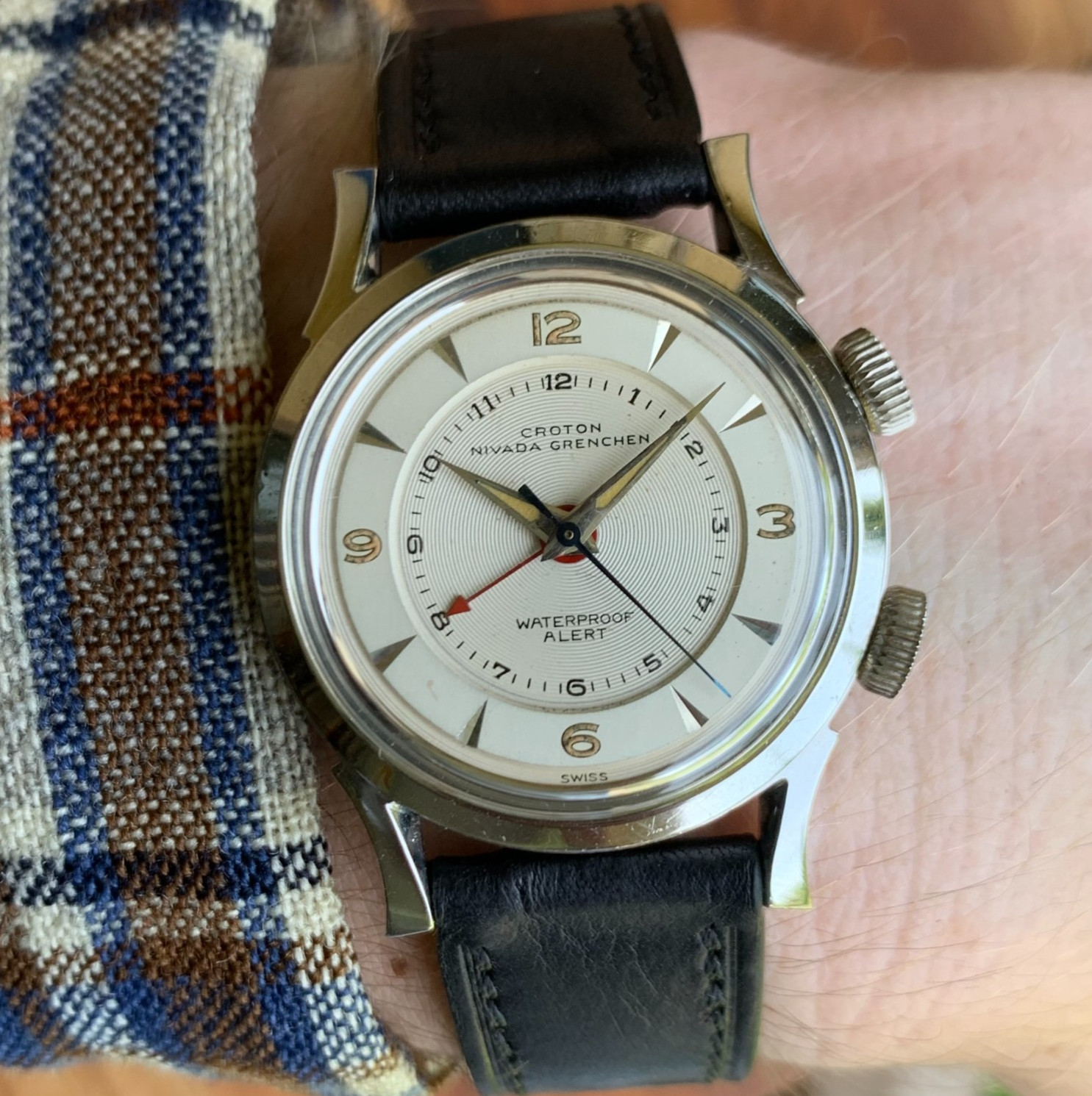 Nivada Grenchen Alert Alarm Ref. 52 25900 Stainless Steel Wristwatch – Serviced