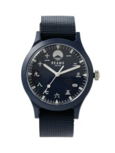 BEAMS Original Watch Kanji Dial Mt Fuji Made In Japan Special Limited NEW NAVY