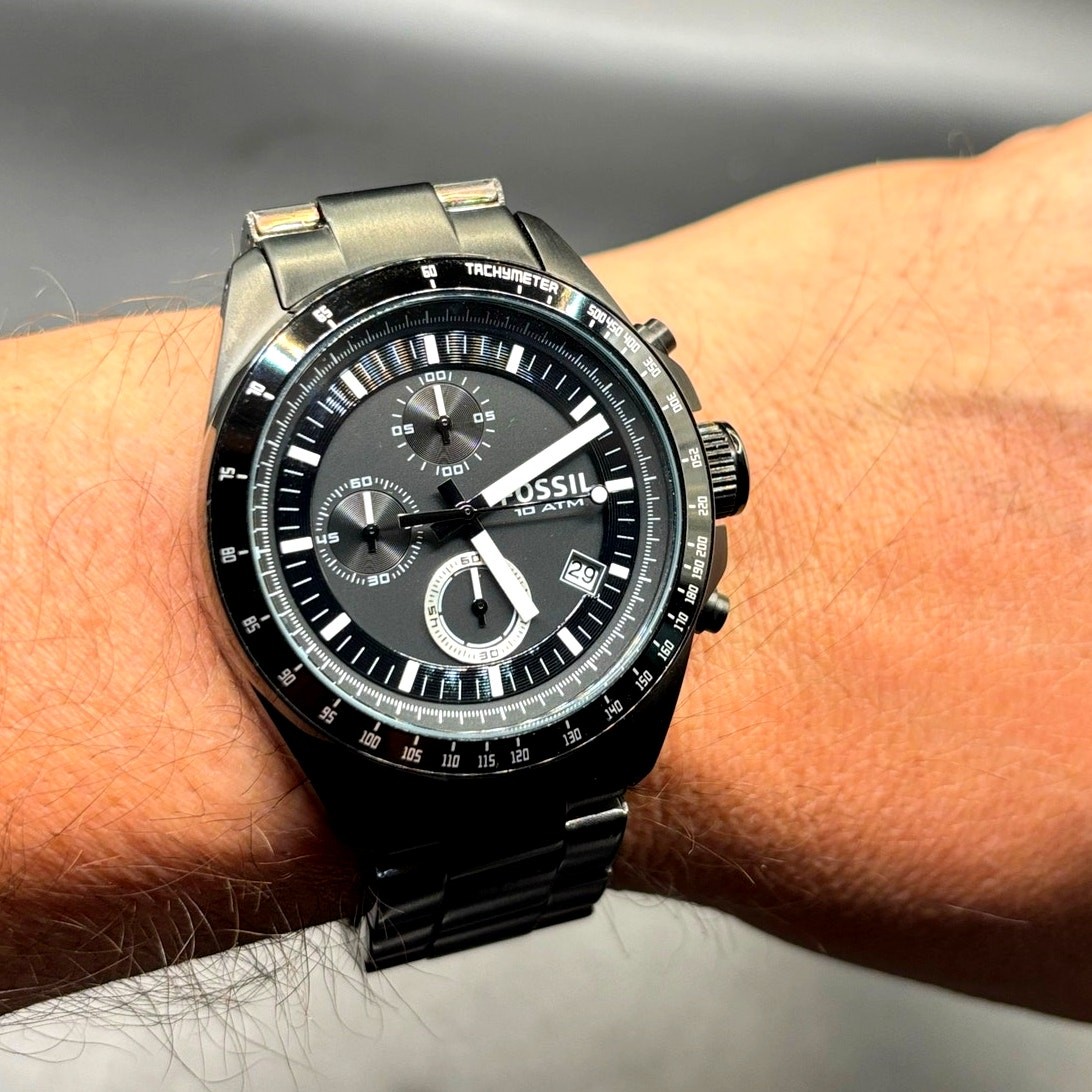 Fossil Decker CH2601 Black IP Stainless Steel Chronograph Men’s Watch NIB
