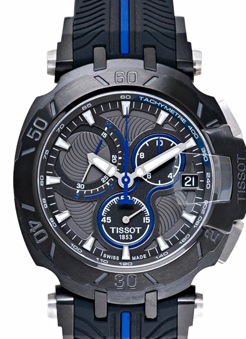 Tissot T-Race Quartz Chronograph Tachymeter Date Black/Blue 45mm 100m Watch