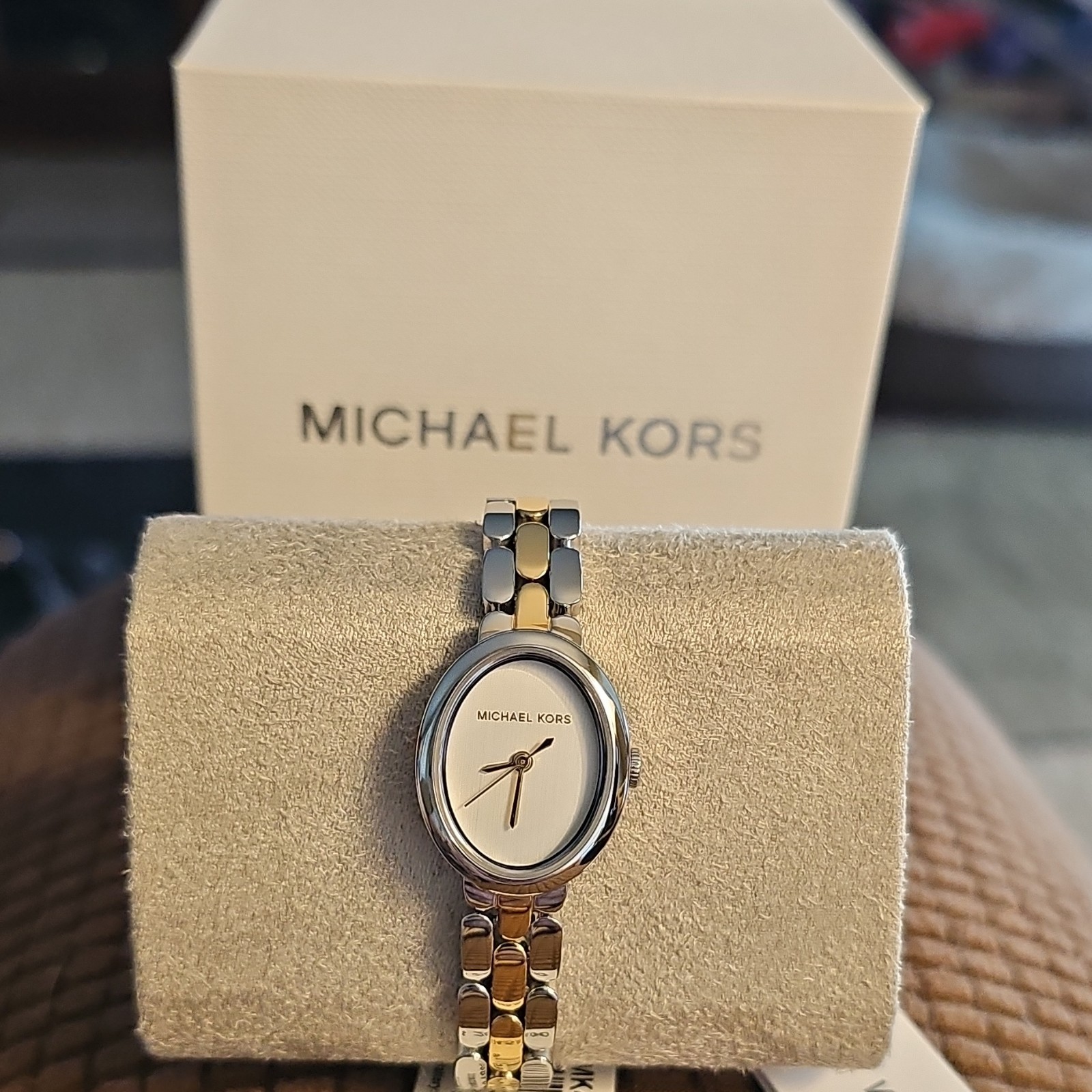 Michael Kors Women’s Oval Analog Quartz Watch Two-Tone Bracelet Box/Booklet