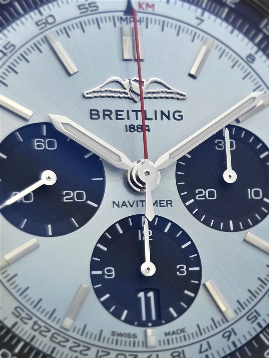 NEW 2025 Breitling Navitimer 1 B01 Chrono Ice Blue Dial AB0138241C1P1 Full Set