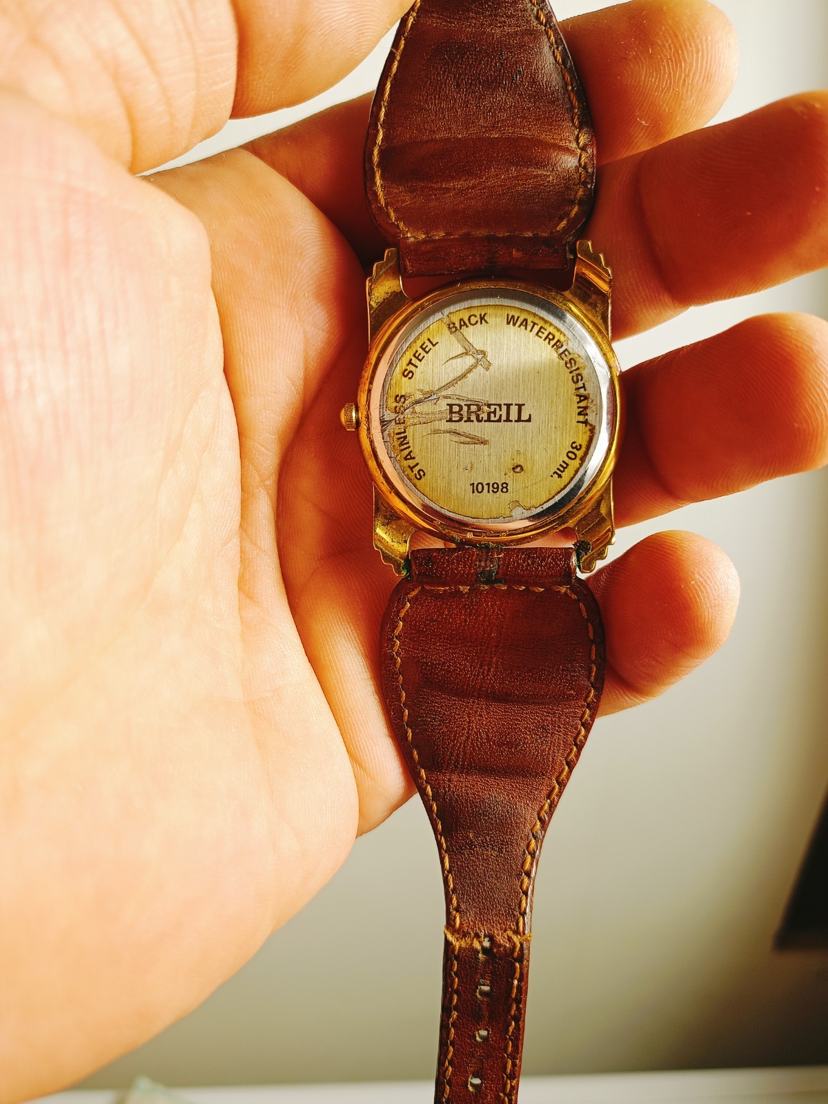 BREIL THE MOON MOON MOON PHASE DATE SWISS WATCH MADE IN QUARTZ NOT WORKING.