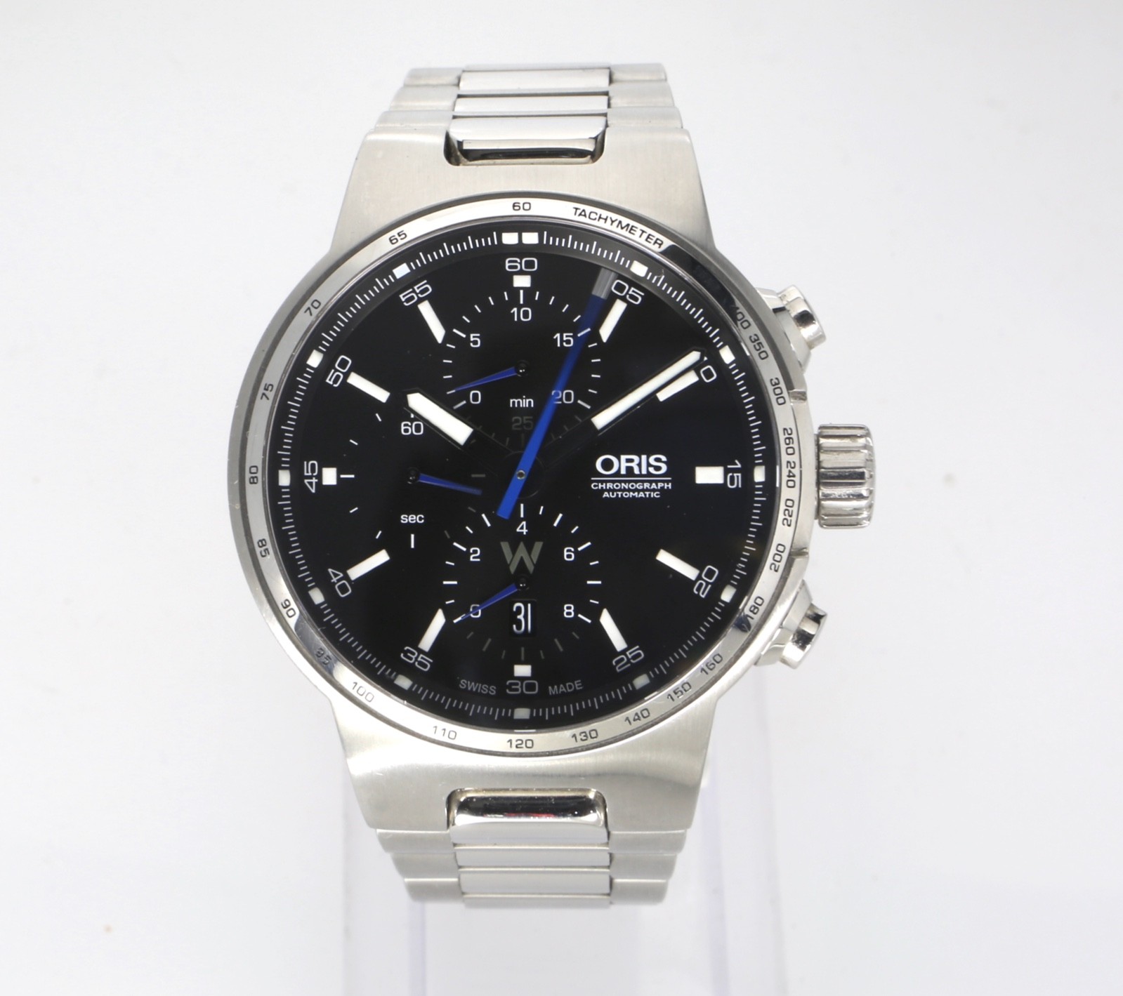 ORIS 44MM WILLIAMS 7717 AUTOMATIC CHRONOGRAPH BLACK & BLUE DIAL MENS SWISS WATCH