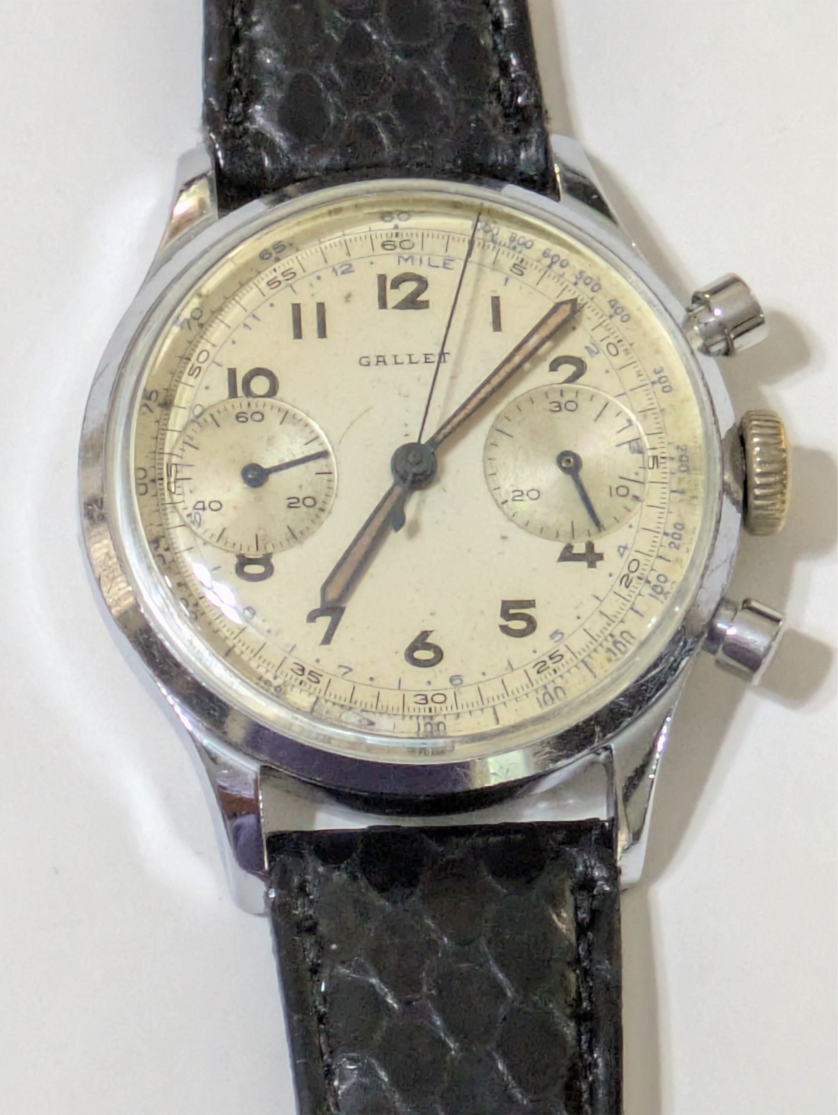 GALLET Multichron 30M Venus 188 Chronograph Manual Wind Wristwatch Vintage