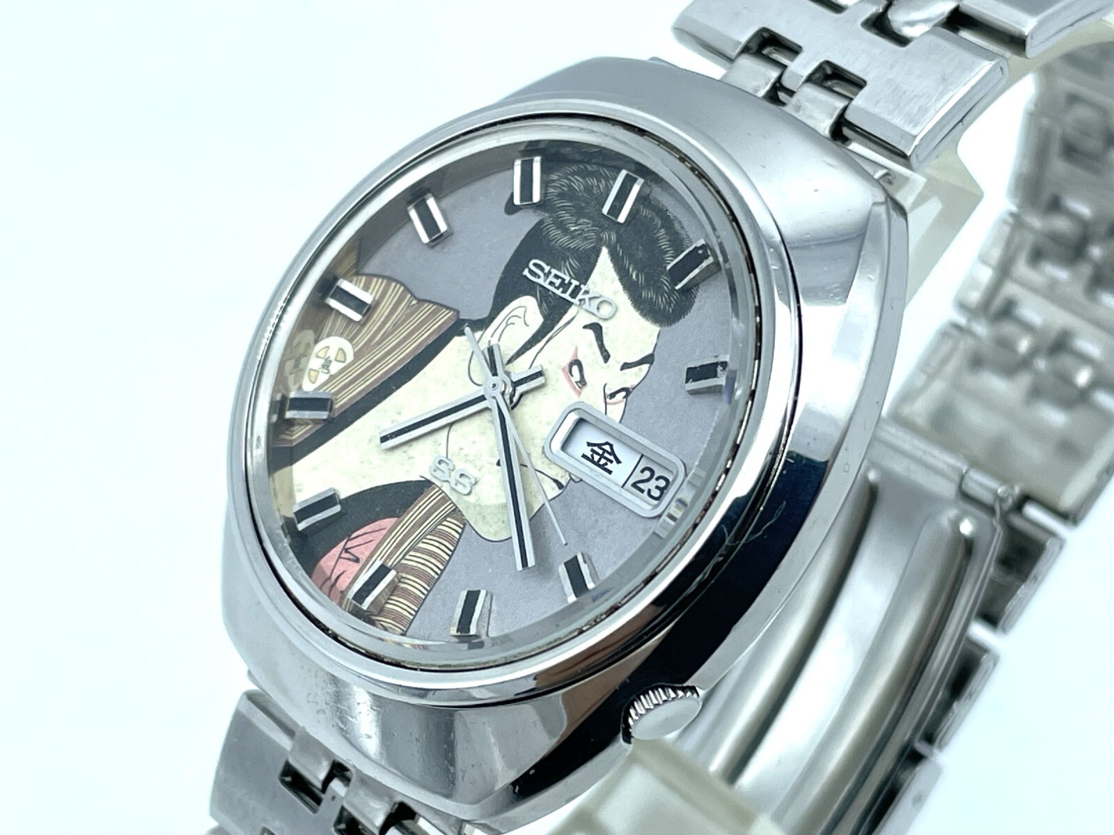 Vintage UKIYOE SEIKO 5ACTUS SS Automatic Watch Glass new overhauled EDOBEE