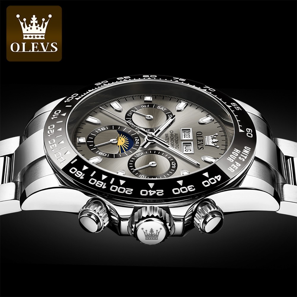 Automatic Mechanical Waterproof Watch Moon Phase Luxury Dial Men’s Men Strap