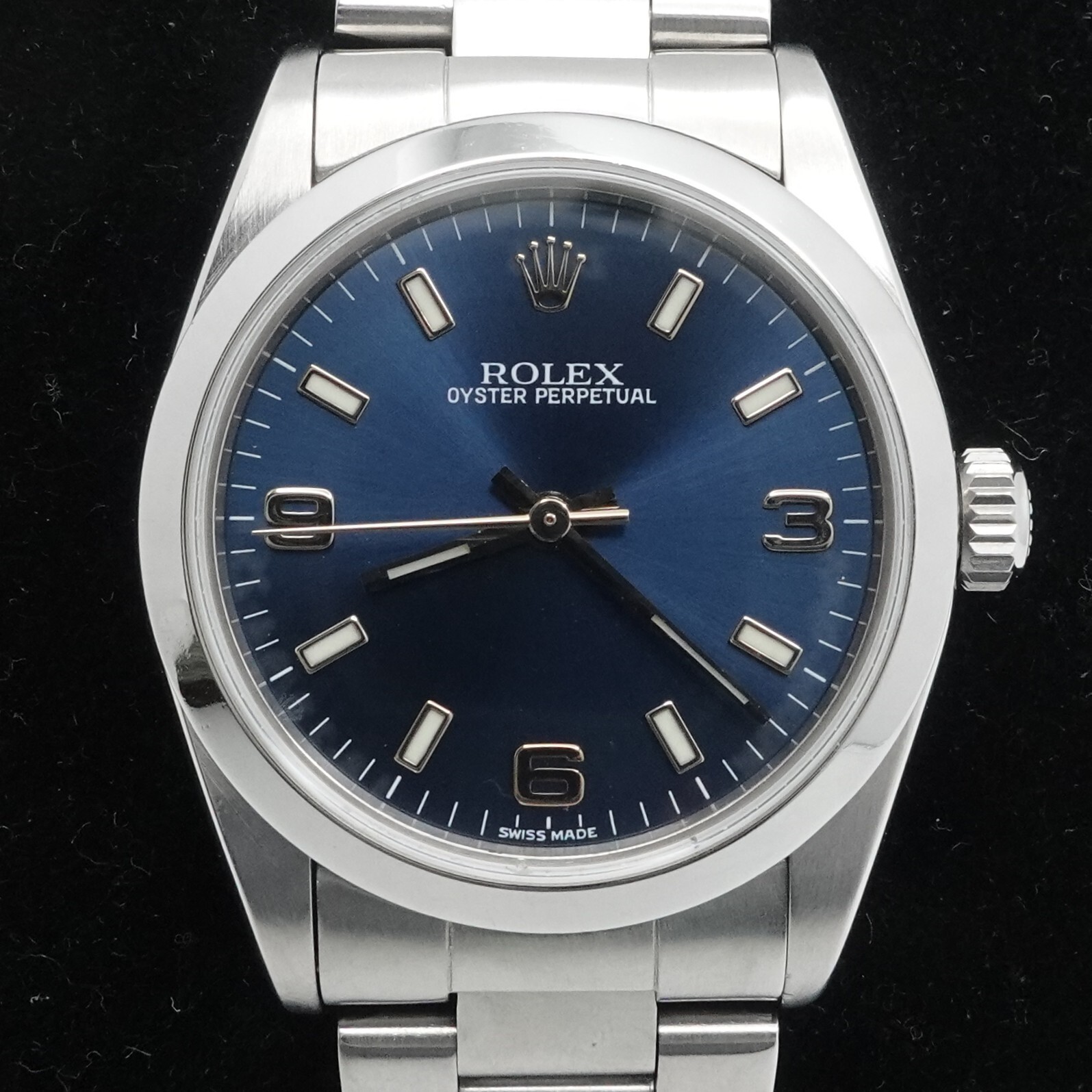 Rolex Oyster Perpetual 77080 Stainless Steel Blue Dial Watch 31mm
