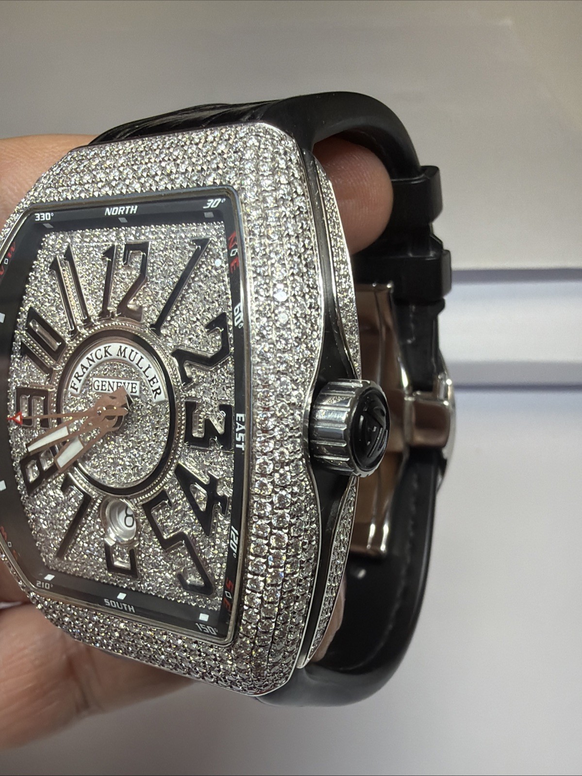 Franck Muller Vanguard Custom Diamond Steel 45mm Auto Men’s Watch V45 SC DT