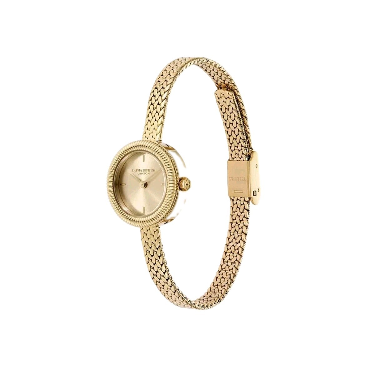 Olivia Burton Women’s Finery Gold Tone Stainless Steel Mesh Bracelet Watch, 20mm