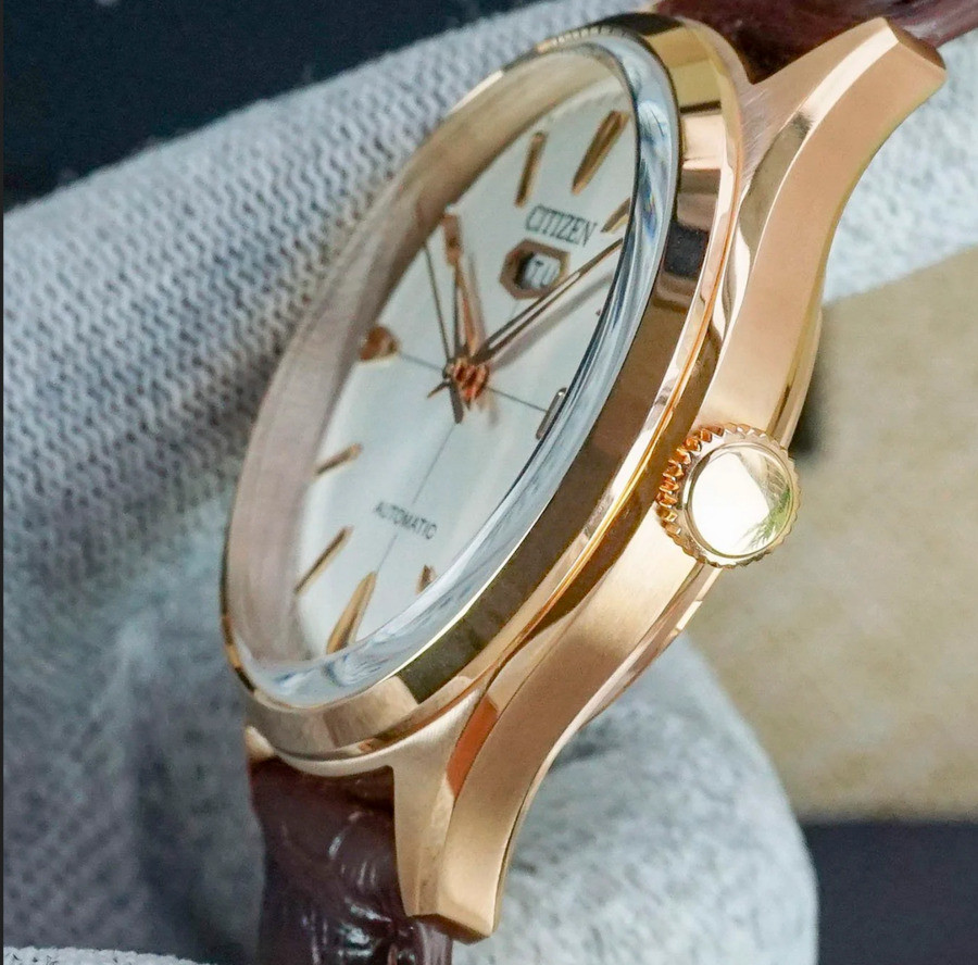 Citizen Automatic Rose Gold Tone White Dial NH8393-05A Day Date Men’s Watch