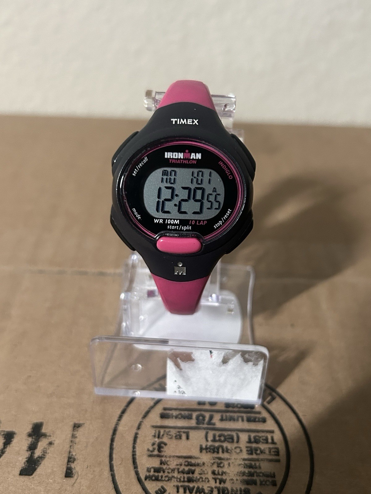 Timex Ironman Triathlon Women’s Watch Black/Pink Indiglo Used