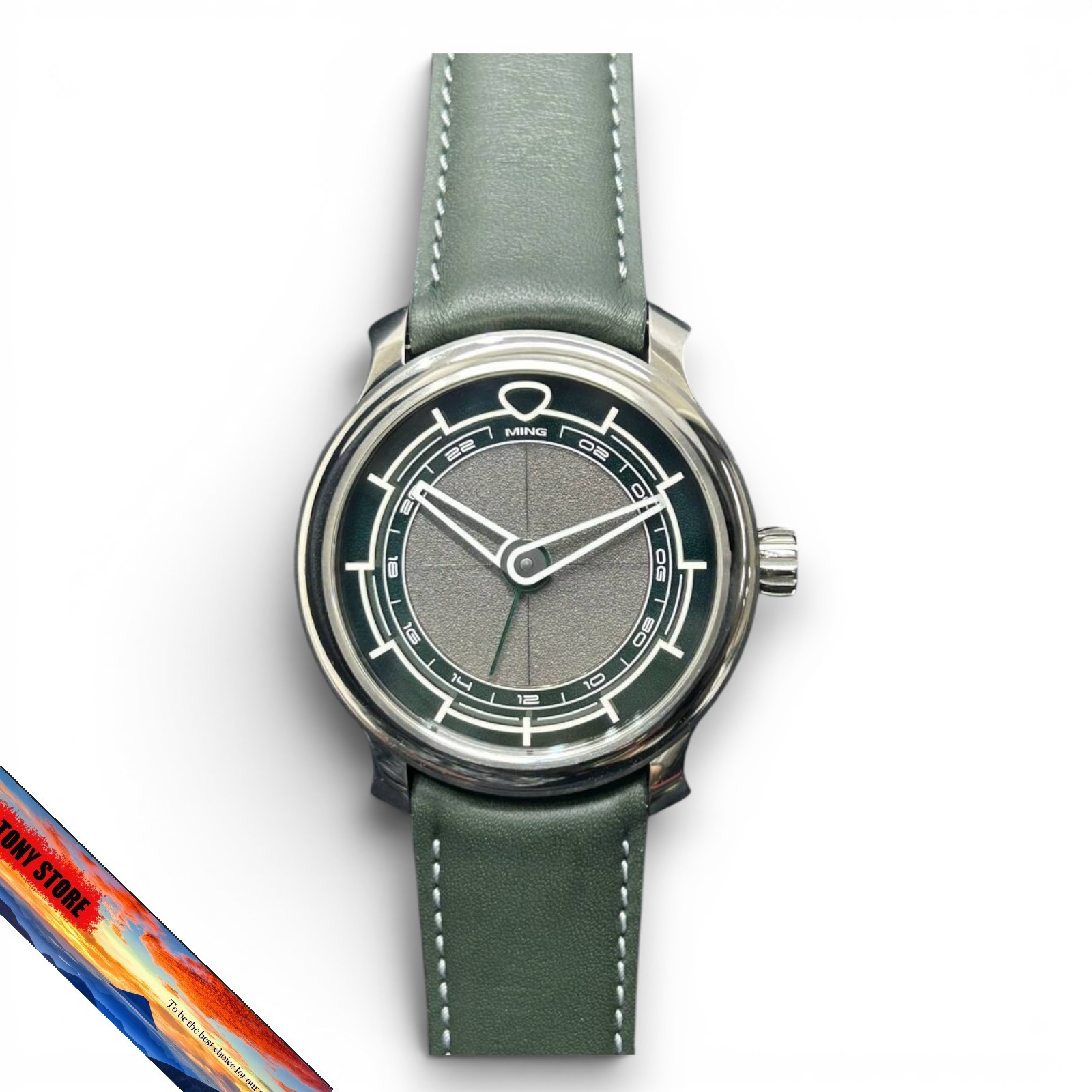 GMT Kyoto Ming 22.01 Green Dial 38mm Automatic Titanium Watch Sapphire crystal